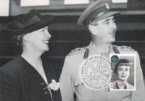 Australia Maxi Card Mrs. Jessie Vasey and Major General George Vasey
