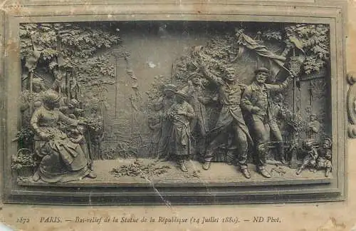 France Paris Bas relief de la Statue de la Republique