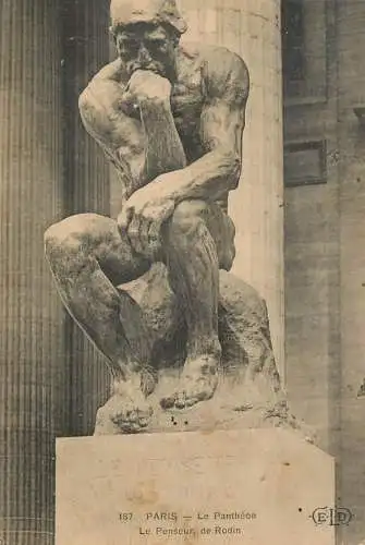 France Paris  Pantheon Le Penseur de Rodin sculpture