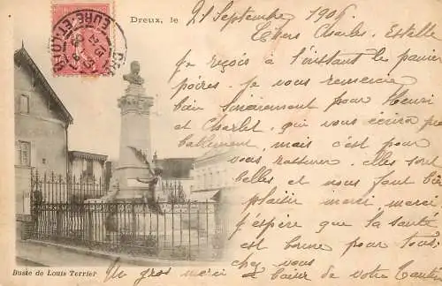 France Dreux le buste de Louis Terrier