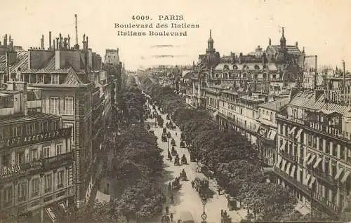 France Paris boulevard des italiens tram 1921