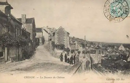 France Chinon la descente du Chateau 1905