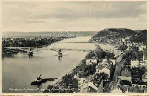 Germany Koblenz a. Rhein Festung Ehrenbreitstein Pfaffendorf coal barge