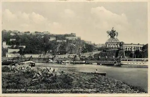 Germany Koblenz a. Rhein Festung Ehrenbreitstein und Kaiser Wilhelm Denkmal