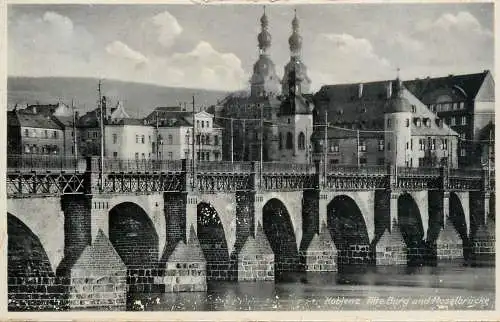 Germany Koblenz Flite Burg und Moselbrucke