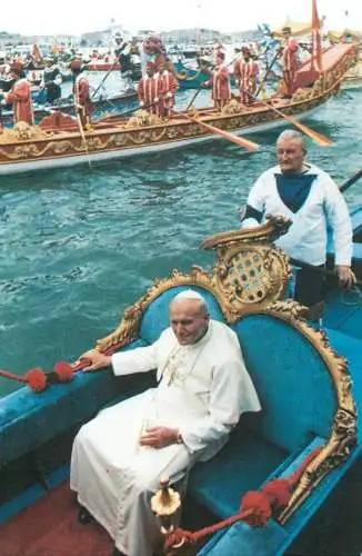 Visita di Papa Giovanni Paolo II Pope John Paul visit in Venice gondola