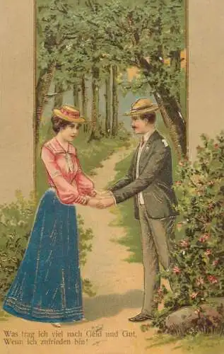 AK 1904 Embossed romantic couple fantasy postcard