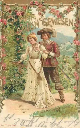 AK 1904 Embossed romantic couple fantasy postcard