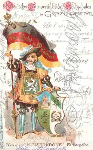 Graz Universitat Kneipe: "Kaiserkrone" AK 1901