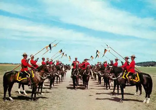 Canada postcard troop inspection of the world famous Royal Mounted Police