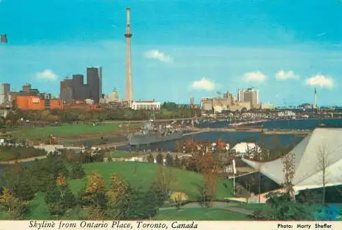 Canada postcard Toronto Skyline from Ontario place