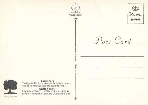 Canada postcard Niagara Falls the cave of the winds