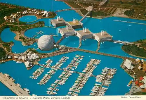 Canada postcard Toronto Ontario place aerial harbour
