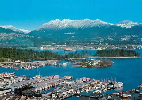 Canada postcard Vancouver seaport Coal Harbour Stanley Park Burrard Inlet