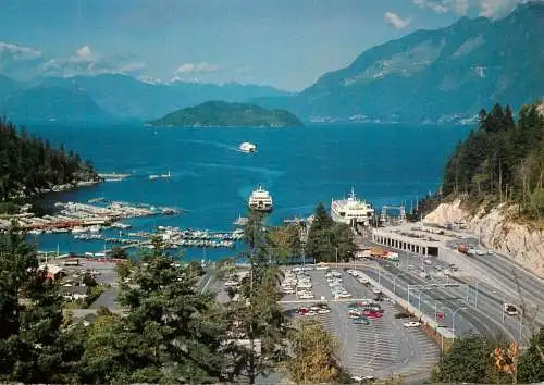 Canada postcard Vancouver bay annd ferry terminal Horseshoe Bay