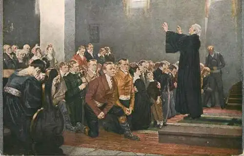 Kunstlerkarte des Volkskunstbundes A. Kampf Einfegnung von freiwilligen 1813