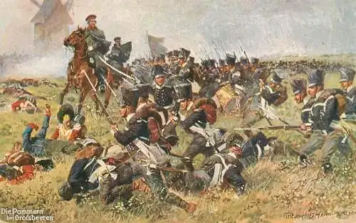 Die Pommern bei Grofsbeeren Kunstler-AK