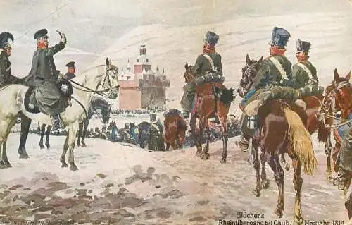 Blucher`s Rheinubergang bei Caub Neujahr 1814