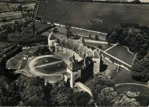 France postcard Epoisses vue aerienne du chateau 1957