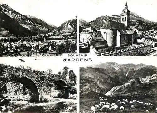 France postcard Arrens Hautes Pyrenees church 1968