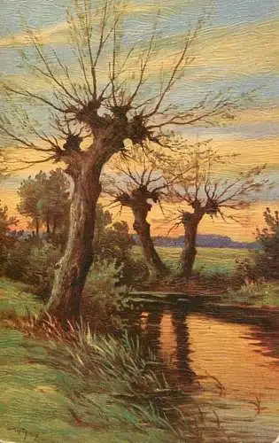 Landscape with trees W. Hoy - Weiden am Bach