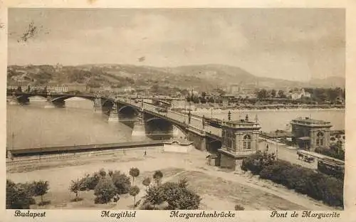 Budapest Margithid bridge (unstick back damaged postcard)