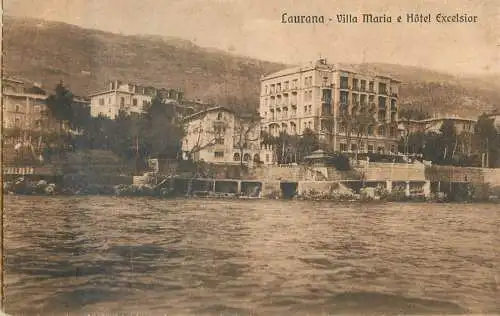 Laurana Villa Maria Hotel Excelsior (unstick back damaged postcard)