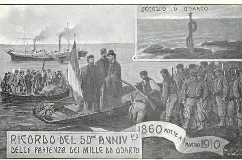 RICORDO DEL 50° ANNIVERSARIO DELLA PARTENZA DEI MILLE DA QUARTO