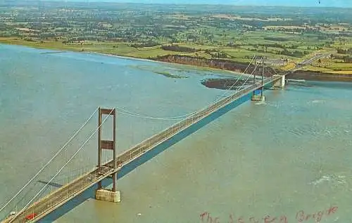 United Kingdom Severn Bridge aerial view