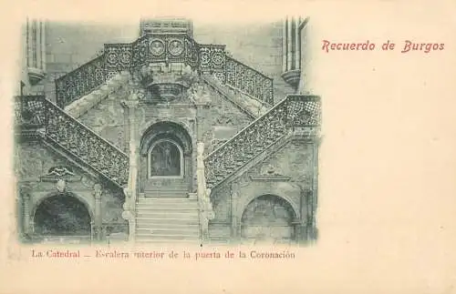 Spain Burgos Catedral Escalera interior de la puerta de la Coronacion