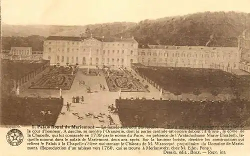 Belgium Palais Royal de Mariemont - facade sud & les jardins