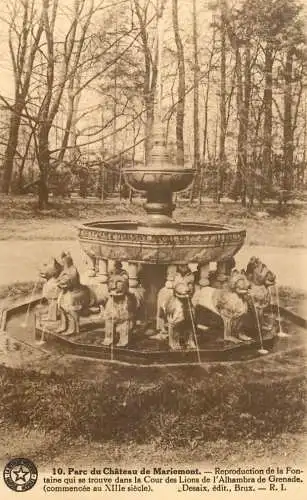 Belgium Parc du Chateau Mariemont  Reproduction de la Fontaine de Lions de l'Alhambra