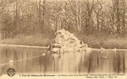 Belgium Parc du Chateau Mariemont  La Source avec deux bas-reliefs - Passions Humaines par Jef Lambeaux