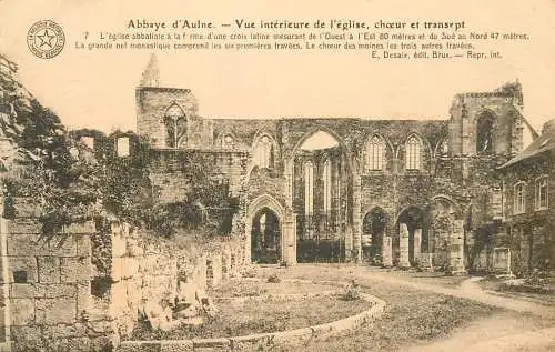 Belgium Abbaye d'Aulne  Vue interieure de l'eglise, choeur et transept