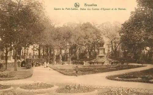Belgium Bruxelles Square du Petit Sablon. Statue des Comtes d'Egmont et de Hornes