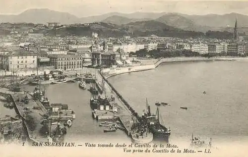 Spain postcard San Sebastian Castillo de la Mota