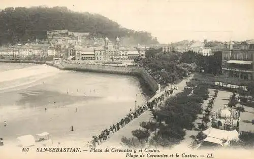 Spain postcard San Sebastian plaza de Cervantes y el CCasino