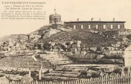 France postcard Auvergne Puy-de-Dôme les ruines du temple de Mercure