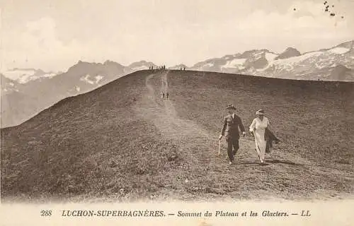 France postcard Hautes Garonne Luchon Superbagnères sommet du plateau et les glaciers