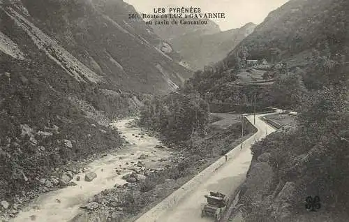 France postcard Hautes Pyrénées Gavarnie route de Luz au ravin de Caoussiou