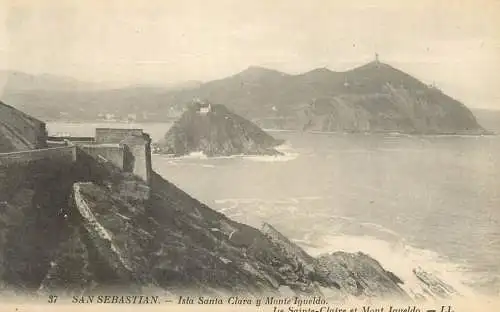 Spain postcard Santa Clara Island San Sebastian fortification