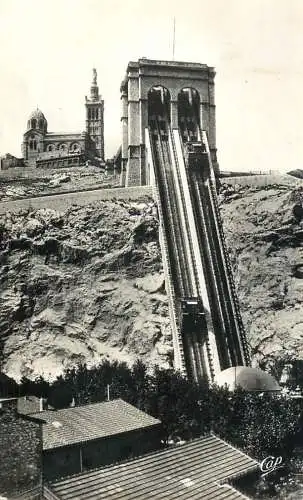 France postcard Bouches-du-Rhône Marseilles l'ascenseur de Notre Dame de la Garde