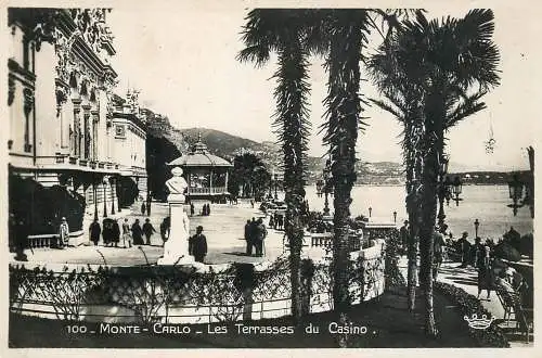 Postcard Monaco Monte-Carlo les terrasses du Casino