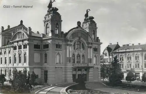 Postcard Romania Cluj-Napoca teatrul national