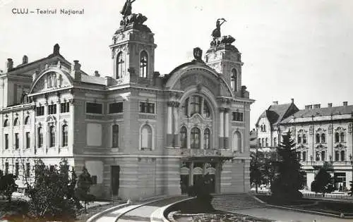 Postcard Romania Cluj-Napoca teatrul national