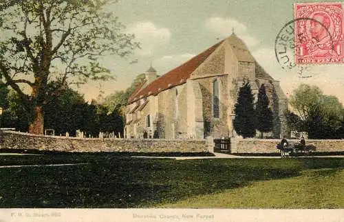 Postcard United Kingdom England New Forest Beaulieu church