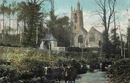 Postcard United Kingdom England St Mawgan church