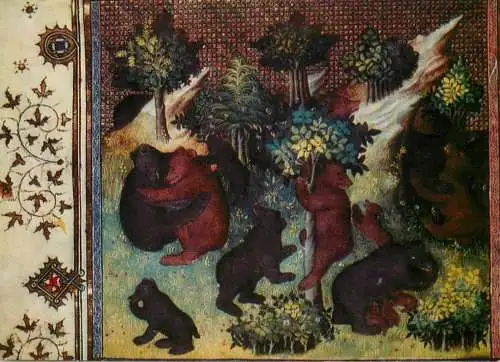 "Le livre de la chasse" les ours Gaston Phebus painting