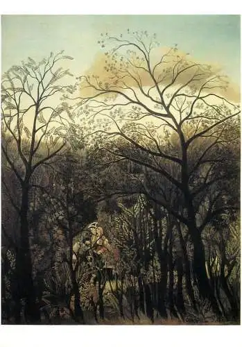 Rendez-vous dans la foret Henri Rousseau, dit le Douanier painting