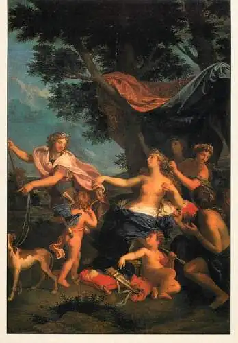 Venus wanting to stop Adonis from going hunting Francois Verdier painting